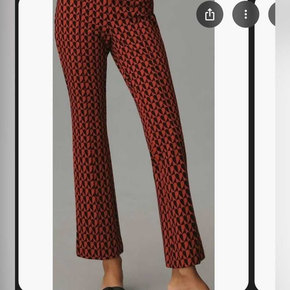 Anthropologie Red and Black Geometric Straight Leg Pants